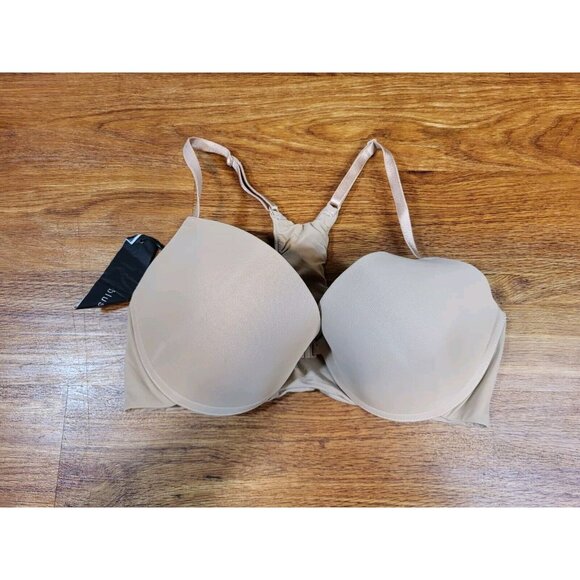 Blush Lingerie Micro Push Up Bra Beige Size 36D Front‎ Closure - Picture 1 of 4